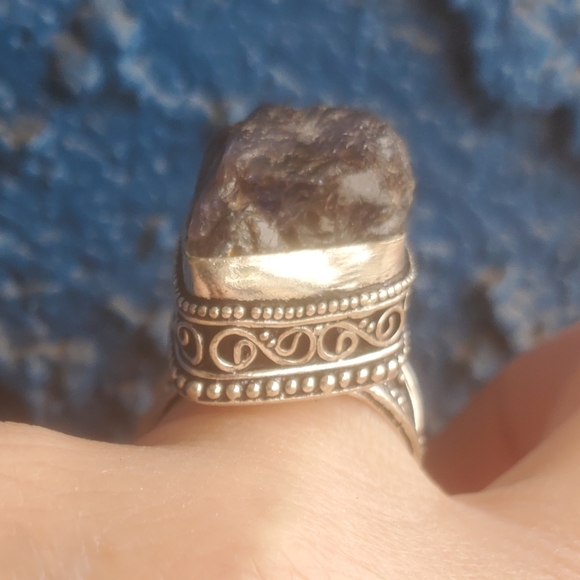 New Rough Tourmaline 925 Silver Ring. - Picture 12 of 16
